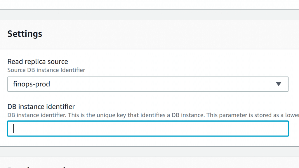 AWS RDS Read Replica - Identifier