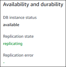 AWS RDS Read Replica - Status