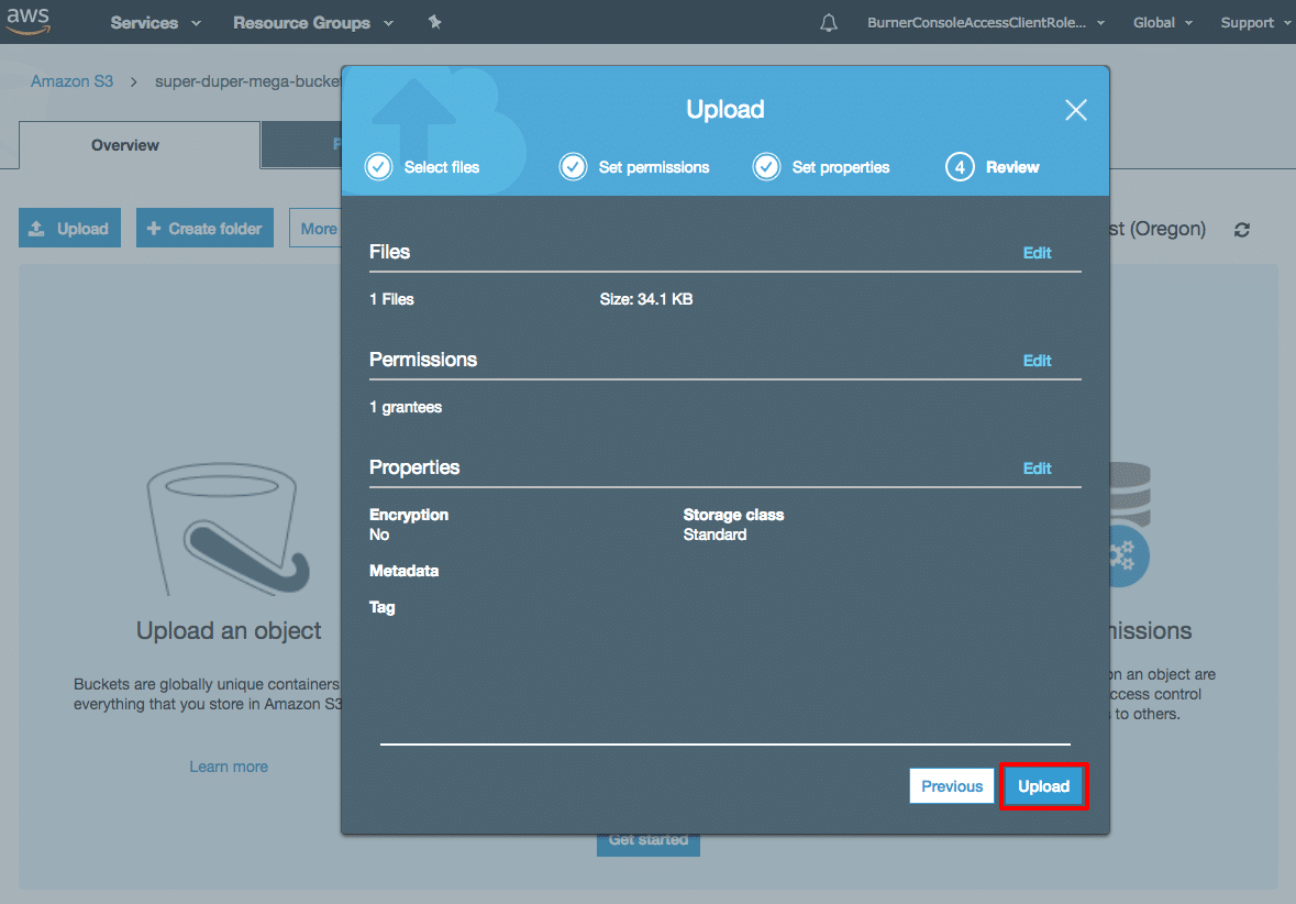 Amazon S3 File - Review File Upload