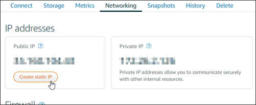 WordPress Lightsail Instance - Create Static IP