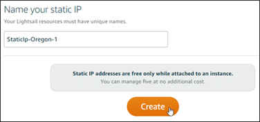 WordPress Lightsail Instance - Static IP Name