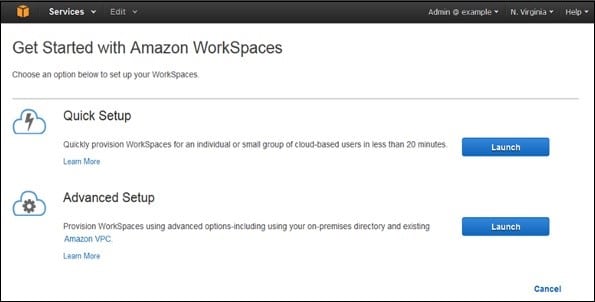 Amazon WorkSpaces - Launch WorkSpaces